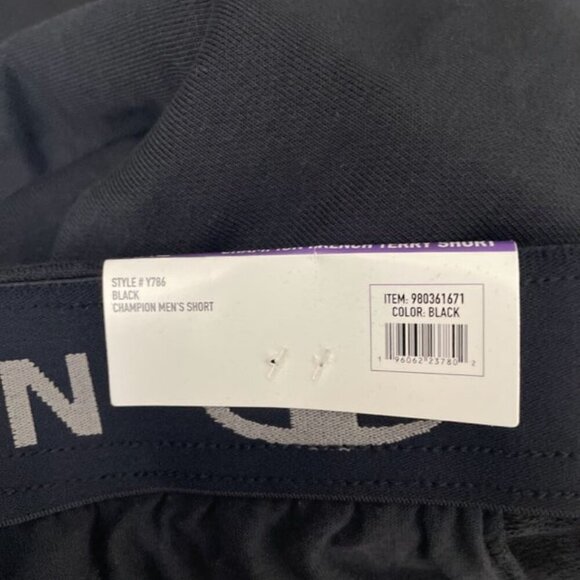 Champion Men's XXL Authentic Athleticwear French Terry Shorts Black Lounge - Picture 9 of 9